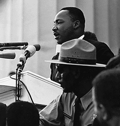 Martin Luther King, Jr. delivering