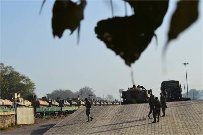 Tanks being loaded on to trains in Babina Cantonment Indian Army Tanks being loaded up in trains