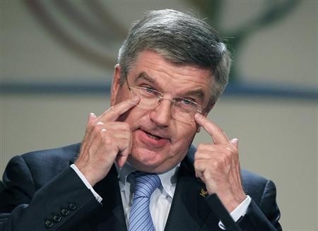 Thomas Bach of Germany gestures during his acceptance speech after he was elected the ninth president of the International Olympic Committee (IOC) succeeding Jacques Rogge during a vote in Buenos Aires, September 10, 2013.