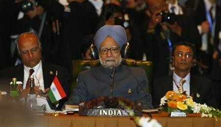 India's Prime Minister Manmohan Singh (C) attends an East Asia Summit plenary season in Nusa Dua, Bali Prime Minister Manmohan Singh at East Asia Summit
