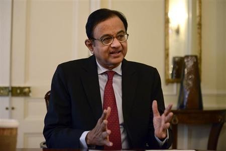 Finance Minister P. Chidambaram speaks during a news conference in New York on April 17, 2013. (A file photo) P. Chidambaram