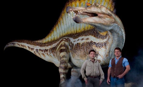 An international research team worked on Spinosaurus, including Nizar Ibrahim (left) and Prof. Paul Sereno. Spinosaurus