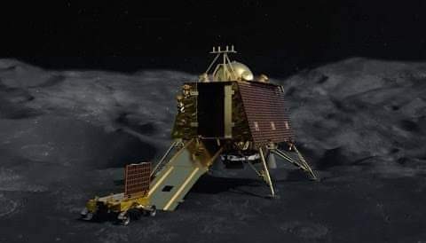 Vikram houses the six-wheeled rover Pragyaan that will explore the Moon for around 14 Earth days. Chandrayaan-2