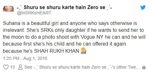 Tweets on Suhana Khan. Tweets on Suhana Khan.