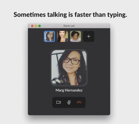 Beta testing of voice calls on Slack. Slack