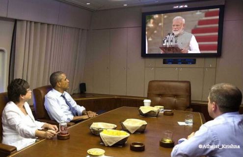 Obama watching Modi's swearing-in