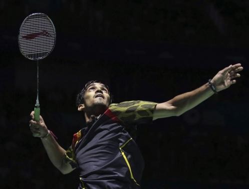 Kidambi Srikanth returns a shot during his men's singles final against China's Lin Dan at Badminton China Open in Fuzhou, Fujian province. Kidambi Srikanth