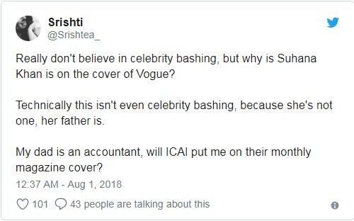 Tweets on Suhana Khan. suhana khan tweets 1