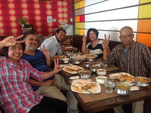 Nasreen sharing happiness with her family in New York. Taslima Nasreen