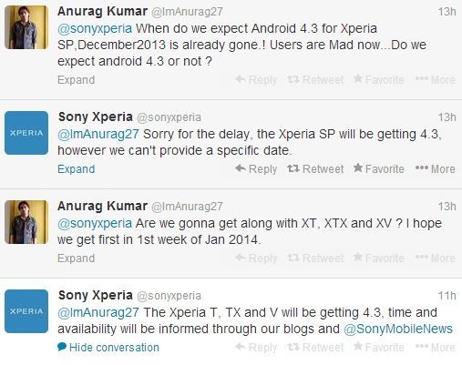 Sony Xperia Smartphones Android update delay reply Sony Xperia Smartphones Android update delay reply