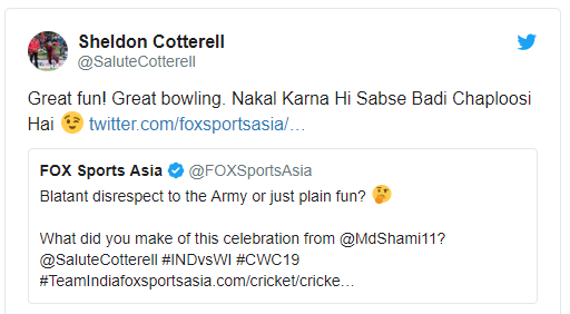 Sheldon Cotrell responds to Shami Cottrell Tweet