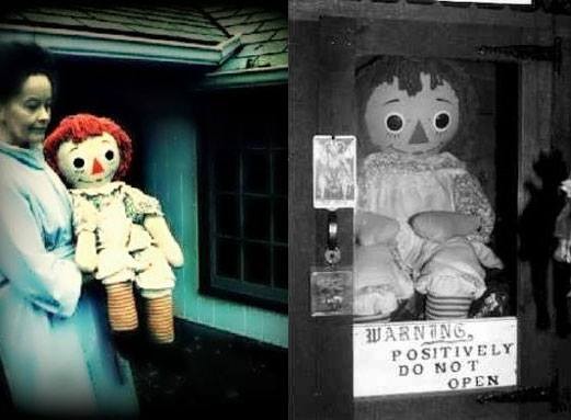Annabelle the haunetd doll which currently resides in The Warrens Occult Museum Annabelle the hauinted doll which currently resides in The Warrens Occult Museum