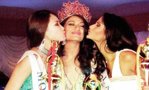 Miss Asia Pacific 2012 Himangini Singh Yadu (C) with 1st-runner-up Tuyanaa Temenjargal of Mongolia (R) and 2nd-runner-up Diana Kubasova of Latvia. Image: Facebook Miss Asia Pacific 2012 Himangini Singh Yadu (C) with 1st-runner-up Tuyanaa Temenjargal of Mongolia (R) and 2nd-runner-up Diana Kubasova of Latvia. Image: Facebook