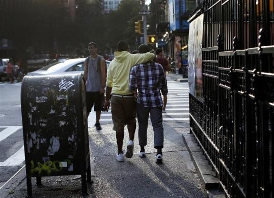 Members of the group Sexy with A Goal (SWAG) walk together in New York City World AIDS Day