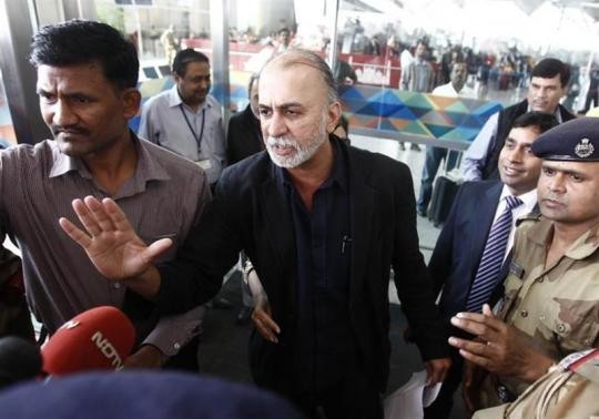 Tarun Tejpal, the 50-year-old founder and editor-in-chief of India's leading investigative magazine Tehelka, speaks with the media upon his arrival at the airport on his way to Goa, in New Delhi More...