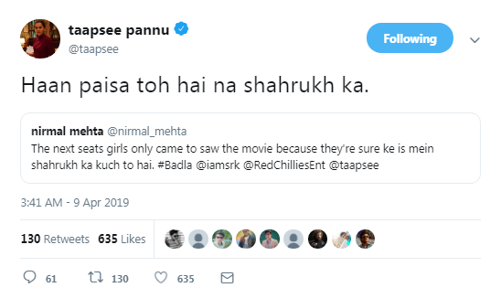 Taapsee Pannu tweet