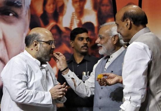 BJP president and Rajya Sabha MP Amit Shah with PM Narendra Modi Amit Shah, Narendra Modi