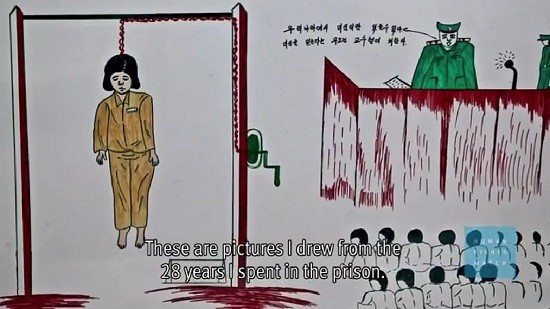 Paintings by a former North Korean Prisoner/Human Right Watch Videograb Paintings by a former North Korean Prisoner/Human Right Watch Videograb