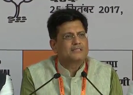 File photo of Piyush Goyal addressing the BJP National Executive meeting. Piyush Goyal