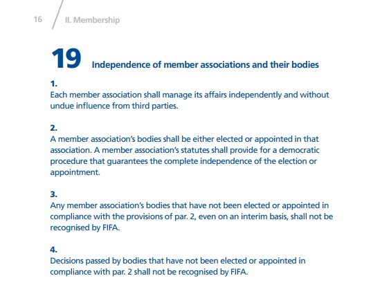 fifa statutes