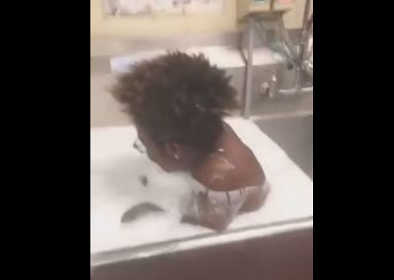 wendy's employee takes a bath in kitchen sink