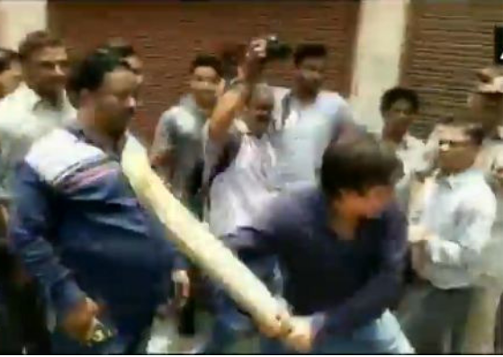 BJP member hits civic body official with a bat
