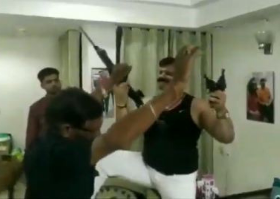 BJP MLA with guns