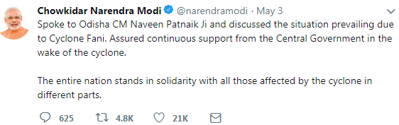 modi tweets