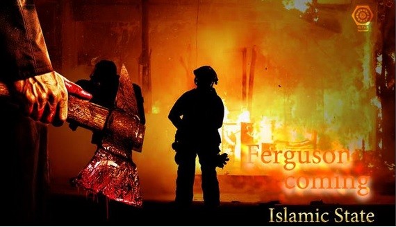 ISIS is circulating this picture online to proclaim that Ferguson would soon join them. ISIS asks Ferguson protesters to join them