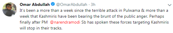 Omar abdullah tweet