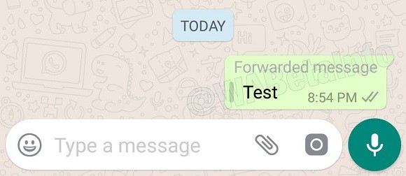 WhatsApp Forwarded Message feature screenshot by WABetaInfo WhatsApp Forwarded Message feature
