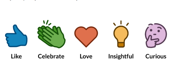 LinkedIn new reactions LinkedIn new reactions