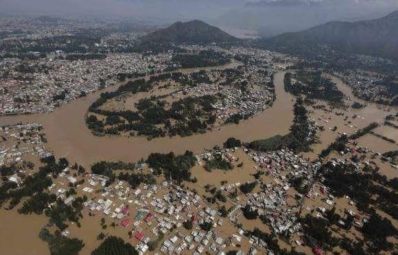 An aerial view of the flood-hit Kerala, on Aug 16, 2018 Kerala floods