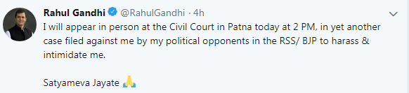 Rahul Gandhi tweet