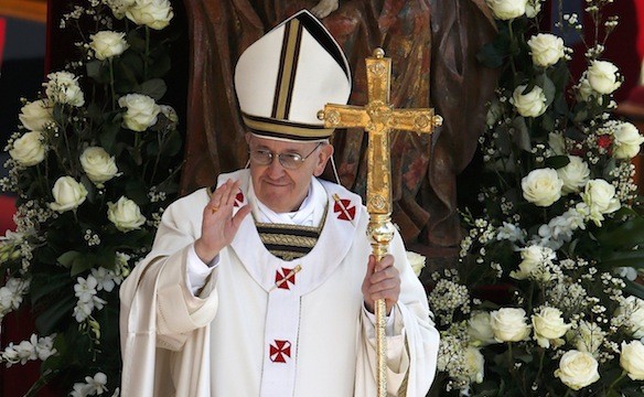 Pope Francis during the Easter Mass at St Peter's Square Pope Francis during the Easter Mass at St Peter's Square