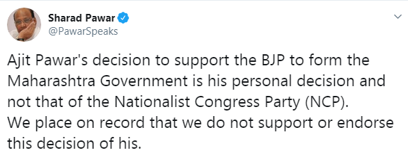 Image: Twitter Sharad Pawar Tweet