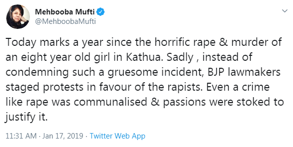 Mehbooba Tweet