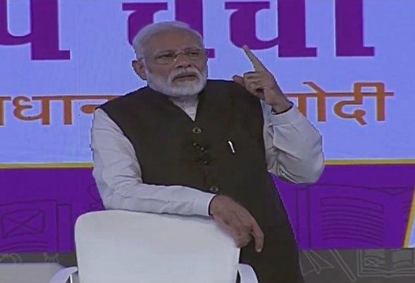 Prime Minister Narendra Modi addressing over 2000 students in New Delhi on Janury 29, 2019. Modi