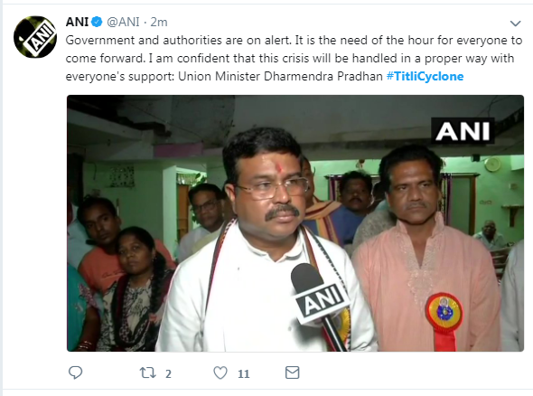 Union Minister Dharmendra Pradhan ANI tweet