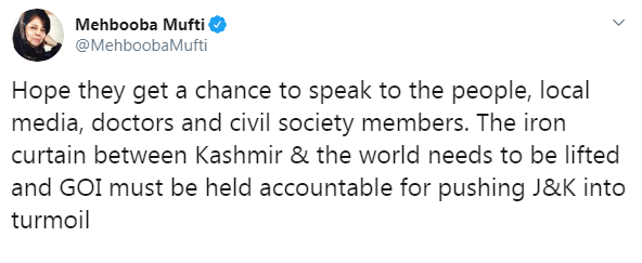 Mehbooba Tweet