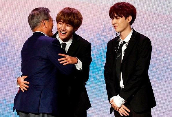South Korean President Moon greets BTS Boy Band