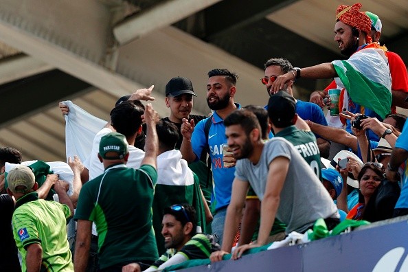 India and Pakistan cricket fans in London. India cricket fans, Pakistan cricket, India vs Pakistan, fight