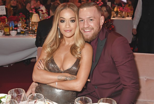 Rita Ora (L) and Conor McGregor attend a drinks reception ahead of The Fashion Awards 2017 in partnership with Swarovski at Royal Albert Hall on December 4, 2017 in London, England conor mcgregor, ufc, rita ora