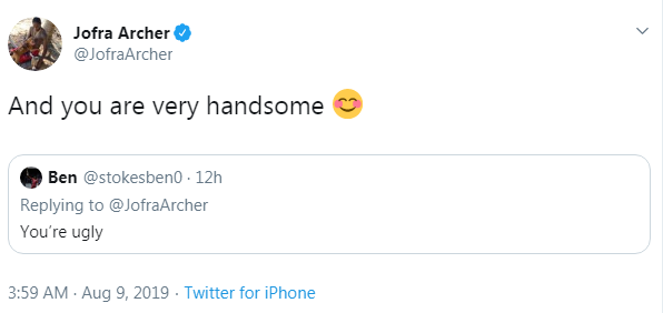 Jofra Archer Jofra Archer tweet