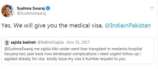 sushma tweet pakistan 2
