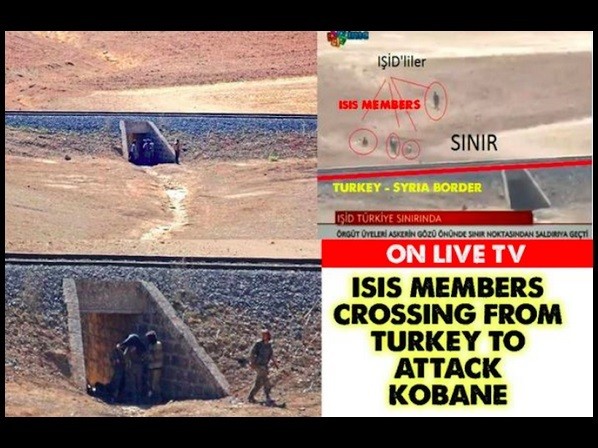 Footage released by news channels show ISIS can easily cross over from Turkey and attack Kobane. Video footage released by local news channels show ISIS militants can easily cross over from Turkey and then attack Kobane.