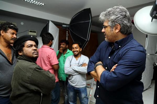 A behind the scene photo of Ajith Kumar. A Behind the Scene Photo of Ajith