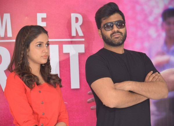 Sharwanand and Lavanya Tripathi at Radha movie success 