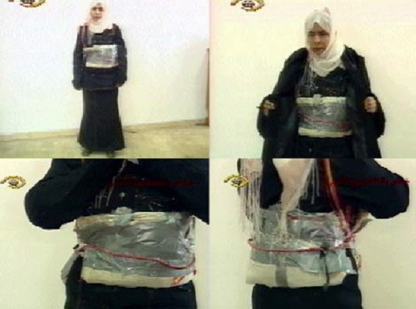 Sajida al Rishawi appears in 2005 on Jordanian national television after her arrest.