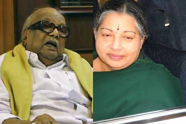 Tamil Nadu former Chief Minister M Karunanidhi and his arch rival Jayalalithaa, who is currently the state chief minister